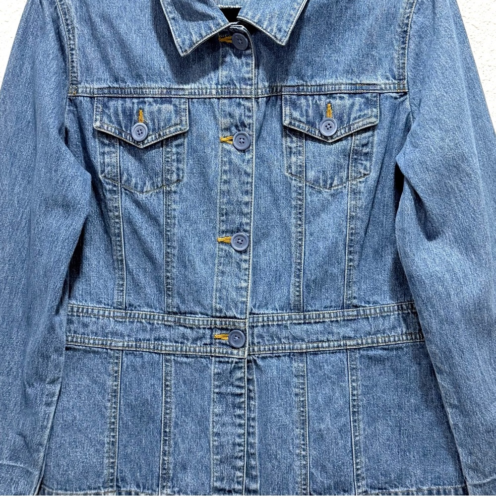 Valerie Stevens 100% Cotton Light Blue Denim Button-Front Jacket L - Picture 9 of 9